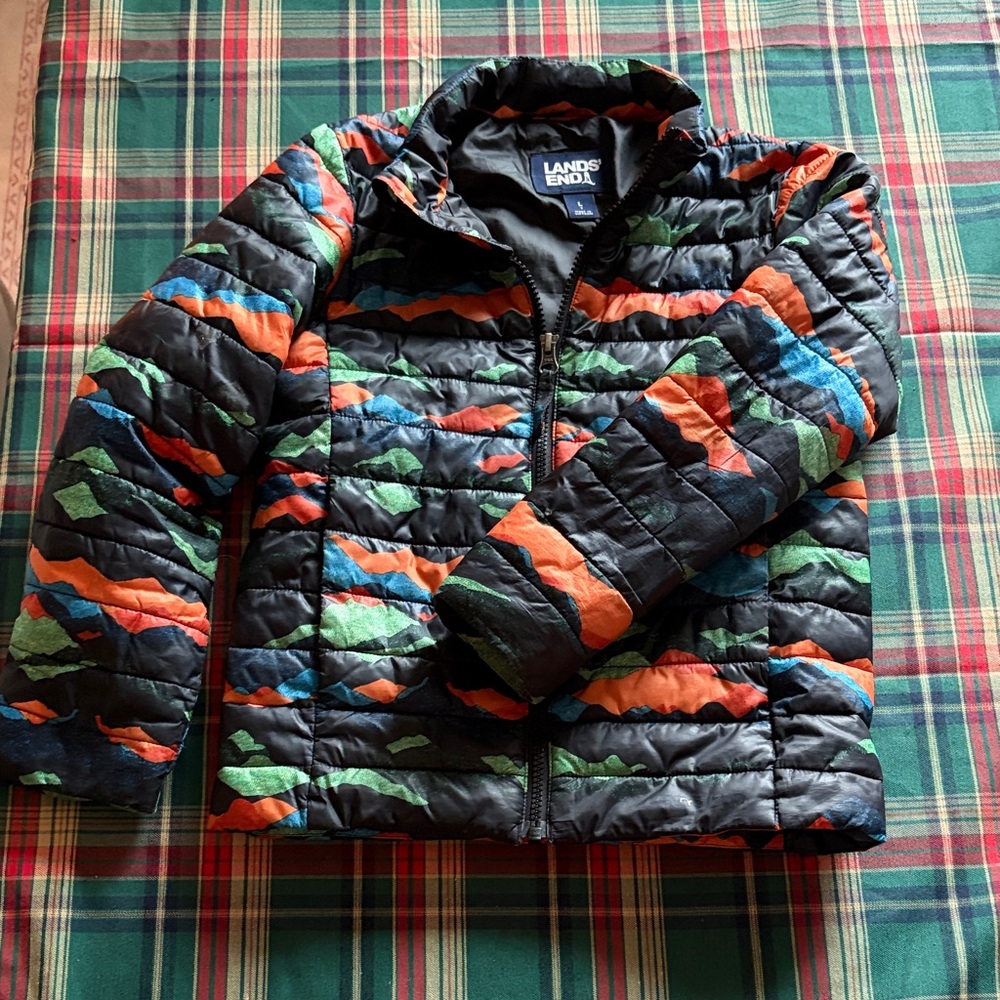 Lands' End Multicolor Quilted Jacket